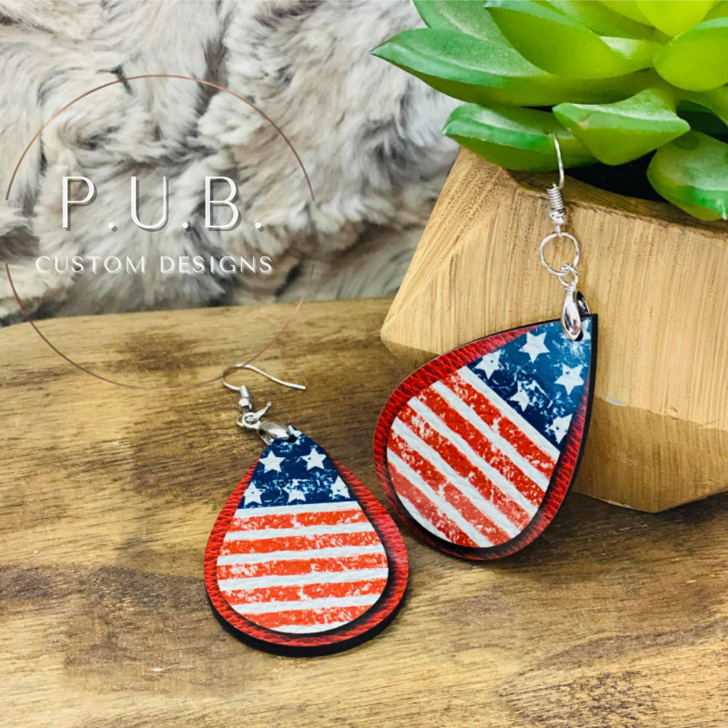 USA Flag Lightweight Earrings