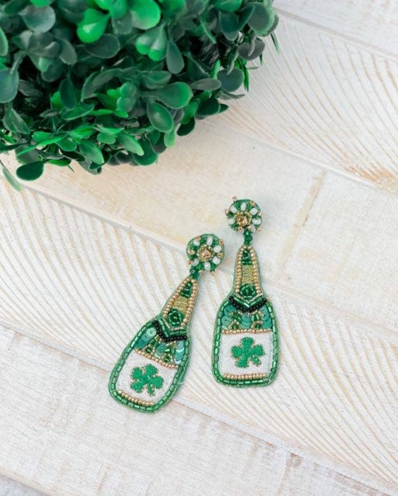 Clover Bottle Dangle Earrings