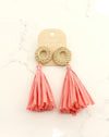 Woven Hoop Straw Tassel Earring