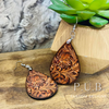 Brown Floral Teardrop Earrings